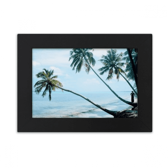 Ocean Beach Green Tree Picture Desktop Photo Frame Ornaments Picture Art Painting