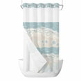 thumbnail image 1 of Ocean Beach No Hook Shower Curtain with Snap in Liner Abstract Beige Beach Blue Sea Star Turtle Crab Coral Waterproof Bathroom Shower Curtain with See Through Top Window for Bathtub 36" x 72", 1 of 9