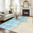 thumbnail image 1 of Ocean Beach Large Area Rugs 8x10 ft Gradient Light Blue Ocean Waves Beige Beach Washable Rug Non Slip Indoor Carpet Absorbent Floor Mat for Living Room Bedroom Dining Room, 1 of 9
