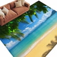 thumbnail image 1 of Ocean Beach Large Area Rugs for Bedroom Living Room, Non Slip Carpet Bedside Rug, Blue Sea Shoreline Coconut Coastal Palm Tree Rectangular Floor Cover Kitchen Accent Rug 5'x8' for Dining Room/Office, 1 of 9