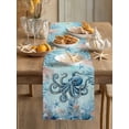 thumbnail image 1 of Ocean Beach Octopus Corals Table Runner 13x36in Non-Slip Cotton Linen Table Runners, Vintage Marine Life Seaweed Dresser Scarves TableRunner for Dinner Kitchen Dining Wedding Party, 1 of 9