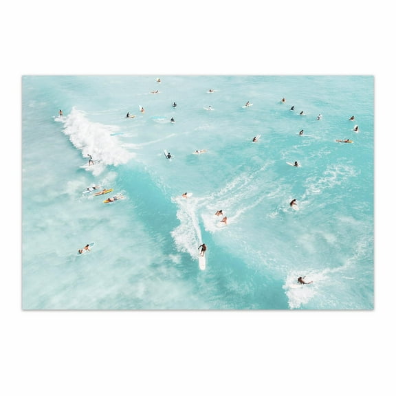 Ocean Beach Poster, Coastal Surfing Wall Art, Summer Ocean Artwork,Vintage Surf Canvas Decor for Coastal Bedroom or Living Room, Surfing Print for Beach House