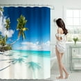 thumbnail image 1 of Ocean Beach Print Shower Curtain 70x70 Inch With 12 Plastic Hooks Waterproof Shower Curtain Bathroom Heavy Side Shower Curtain Machine Washable Quick Dry Polyester Shower Curtain,G,Chun Yafang, 1 of 8