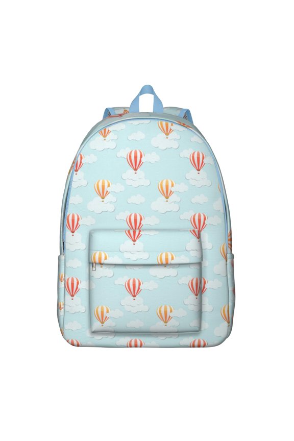 Ocean Beach Scenery Backpack, Watercolor Travel Daypack with Coastal Landscape Design, Blue Sea Horizon School Bag, Artistic Nature Aesthetic