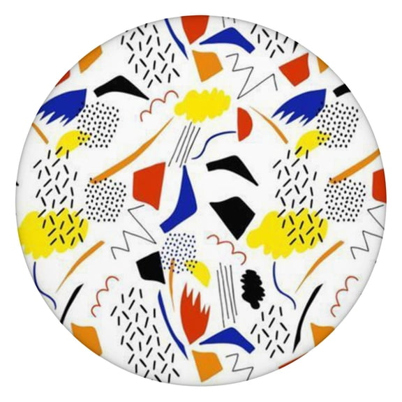 Ocean Beach Scenery Watercolor Tablecloth with Abstract Geometric and Rainbow Gradient Patterns, Starry Night and Patriotic American Flag Designs