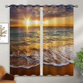 thumbnail image 1 of Ocean Beach Scenic Blackout Curtains For Girls Boy Home Decor, Seaside Waves Scenery Grommet Thermal Insulated Drapes Darkening Window Curtain For Bedroom Living Room 26"W x 54"L (Pack of 2), 1 of 6