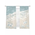 thumbnail image 1 of Ocean Beach Sheer Curtains 2 Panels Set Hand-Painting Abstract Beige Beach Blue Sea Crab Sheer Window Curtains Light Filtering Rod Pocket Voile Drapes for Bedroom Living Room 52"x63", 1 of 8