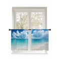 thumbnail image 1 of Ocean Beach Sheer Curtains 2 Panels Set Summer Nature Sea Sky Cloud Scenery Lihgt Filtering Rod Pocket Voile Drape, Semi Sheer Window Curtains for Bedroom Living Room, 52"x54", 1 of 5