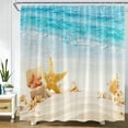 thumbnail image 1 of Ocean Beach Shower Curtains Island Seaside Coconut Trees Sea Waves Nature Scenery Bath Curtain Polyester Bathroom Decor, 1 of 5