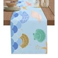 thumbnail image 1 of Ocean Beach StarShell Table Runner Home Wedding Table Flag Mat Table Centerpieces Decoration Party Dining Long Tablecloth, 1 of 7