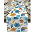 thumbnail image 1 of Ocean Beach StarShell Table Runner Home Wedding Table Flag Mat Table Centerpieces Decoration Party Dining Long Tablecloth, 1 of 7