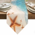 thumbnail image 1 of Ocean Beach Table Runner 60 Inches Long Coastal Starfish Summer Nautical Table Runners for Dining Room Tabletop Dresser Scarf Home Party Banquet Wedding Holiday Decoration, 1 of 9