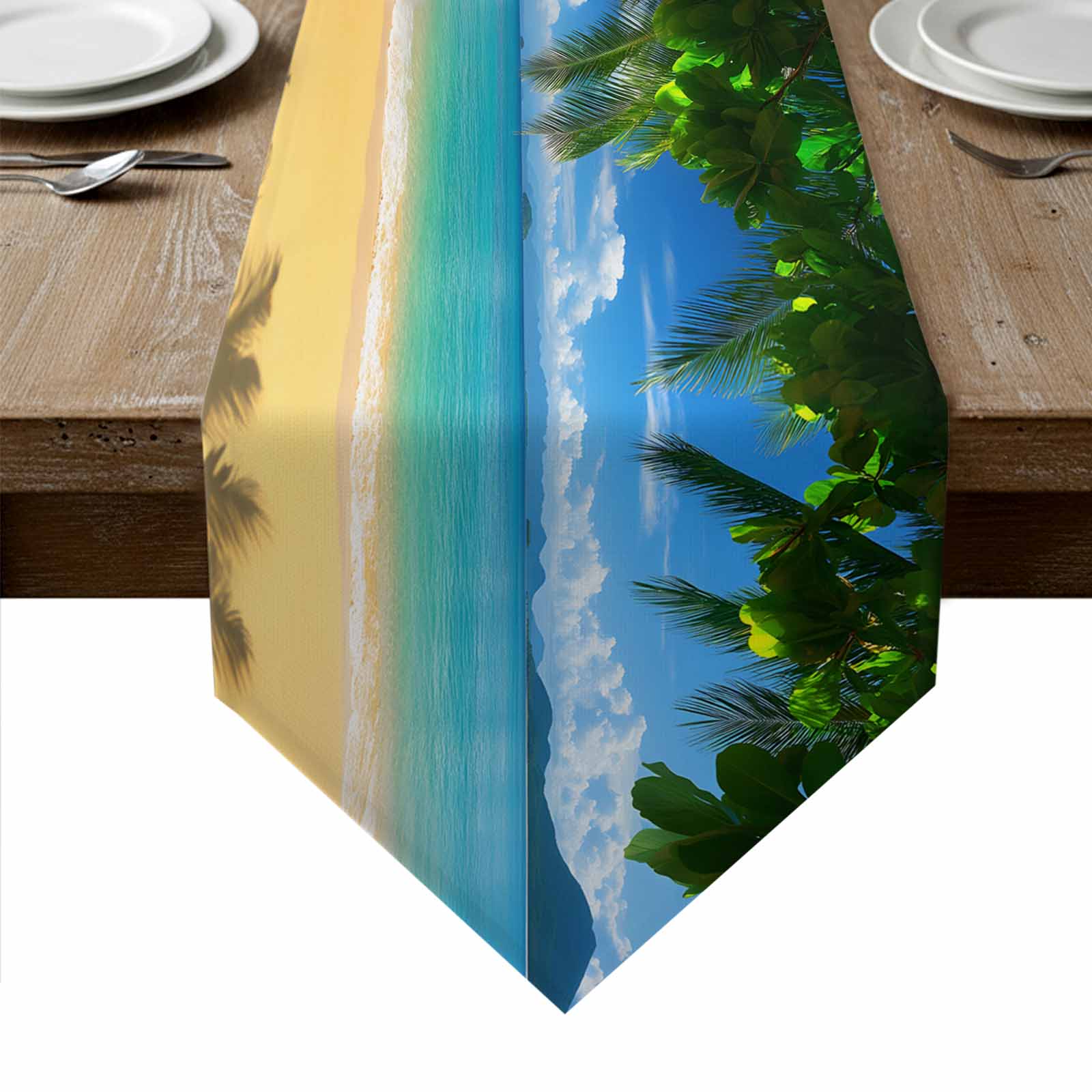 Photo inspiration: Gallery Detail: Ocean Beach Table Runner Linen Burlap Table Runner 70 Inches