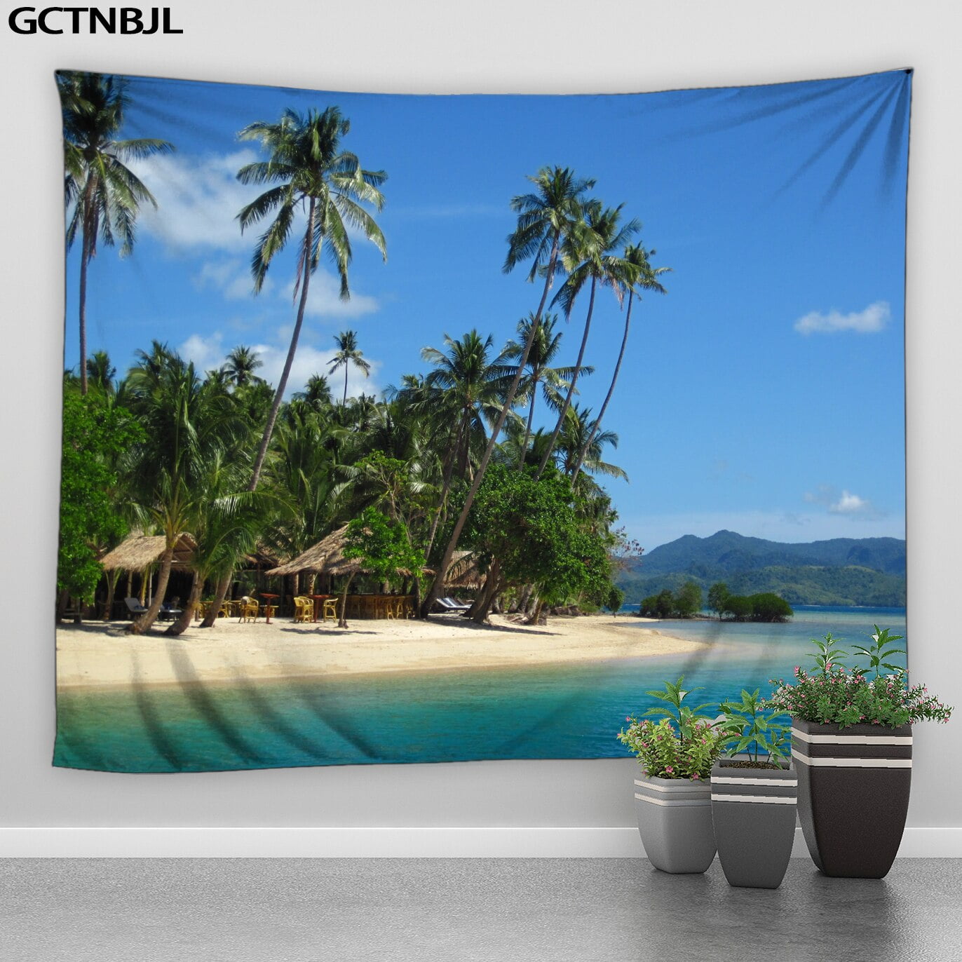 Ocean Beach Tapestry Wall Hanging Tropic Wall Coconut Tree Tapestry ...