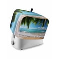 thumbnail image 1 of Ocean Beach Toaster Cover 2 Slice, Palm Trees Summer Tropical Island Seaside Dustproof Bread Machine Oven Cover with Storage Pockets, Fits Most Kitchen Toasters Protector, 1 of 5