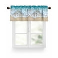 thumbnail image 1 of Ocean Beach Valances for Windows Summer Sand Waves Nature Valance Rod Pocket Light Filtering Short Window Treatments Curtains for Kitchen Bathroom Living Room Bedroom, 1 Panel, 42 x 12 Inch, 1 of 7