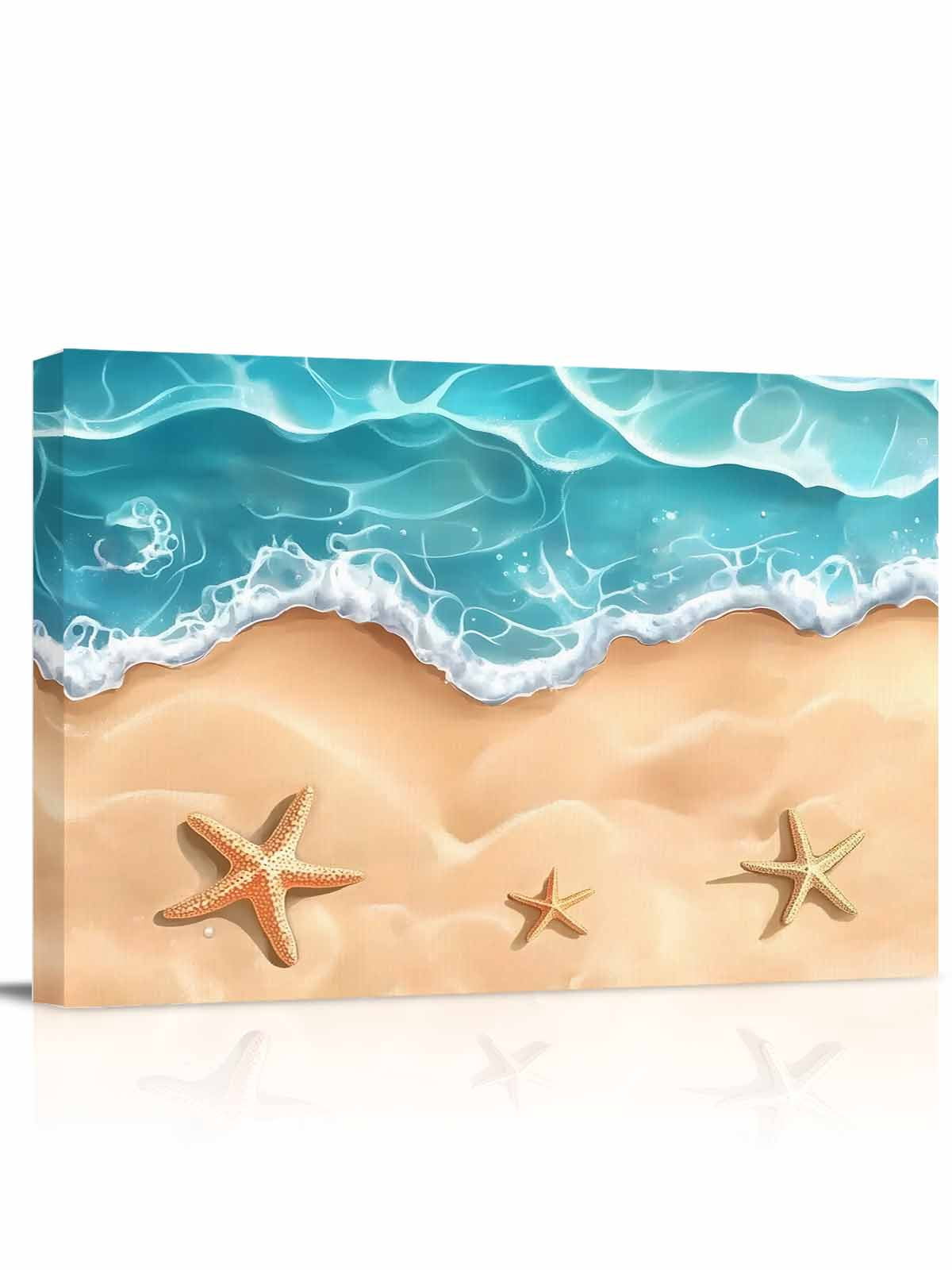 Ocean Beach Wall Art for Living Room,Canvas Picture Wall Decor for ...