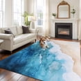 thumbnail image 1 of Ocean Beach Washable Area Rug 5x7 Blue Gradient Waves Summer Coastal Low-Profile Large Area Rugs with Non Slip Backing Indoor Floor Carpet for Entrance Living Room Bedroom Home Office, 1 of 9