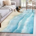 thumbnail image 1 of Ocean Beach Washable Area Rugs 2.7'x5', Gradient Blue Ocean Waves Beige Beach Low Pile Throw Living Room Rug Non-Slip Sturdy Edge Binding Carpet for Indoor Entryway Bedside Kitchen, 1 of 9