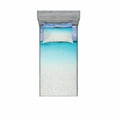 thumbnail image 1 of Ocean Bedding Set with Sheet & Covers, Paradise Beach in Caribbean Water a Small Island Scene Dream Away Art Print, Printed Bedroom Decor 2 Shams, 4 Sizes, Cream Turquoise, by Ambesonne, 1 of 3