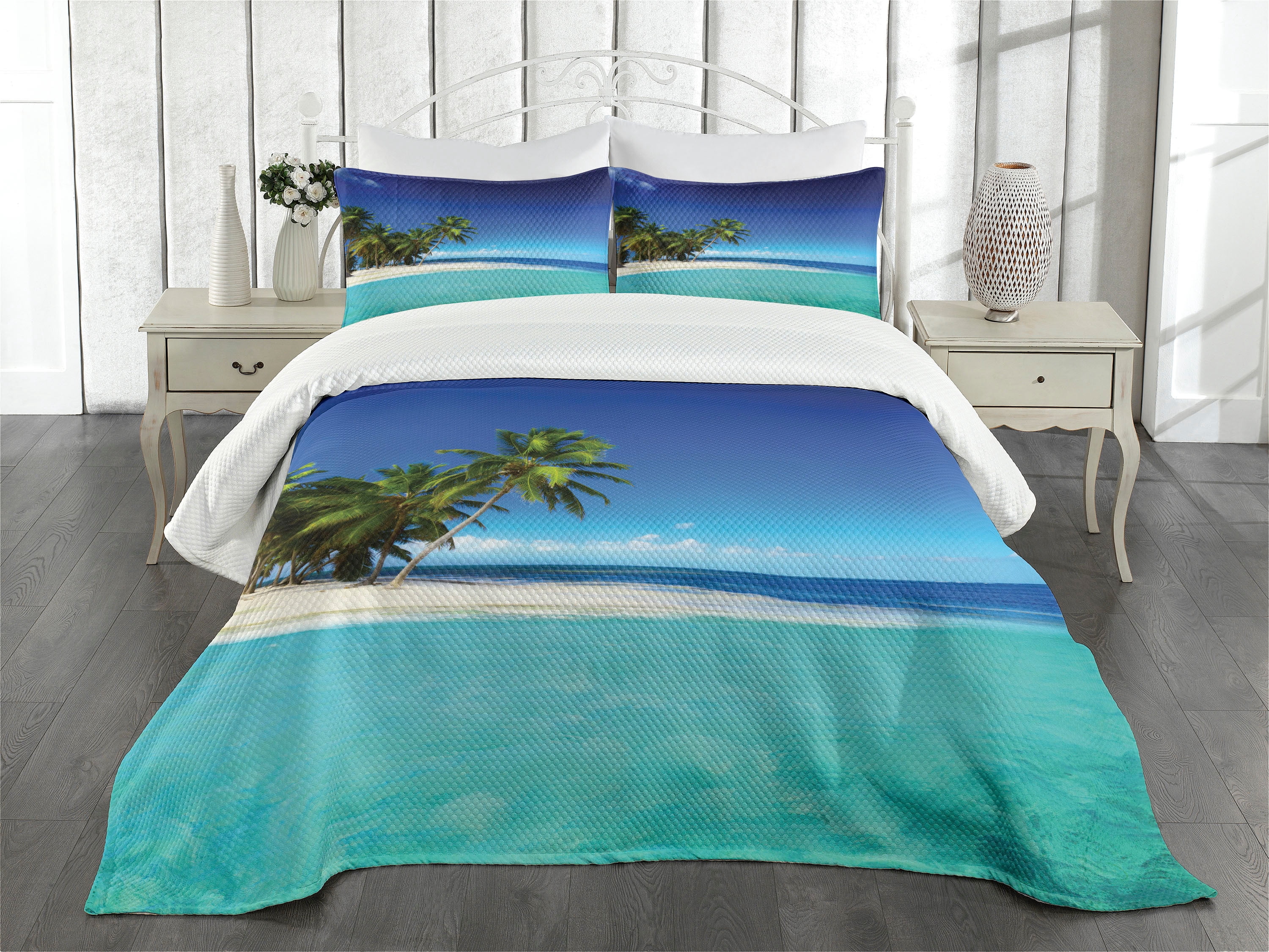 Nautical Anchor King Bedspread Set - Navy Blue Ocean Theme Quilt For Boys' Rooms, Teens, Coastal Decor