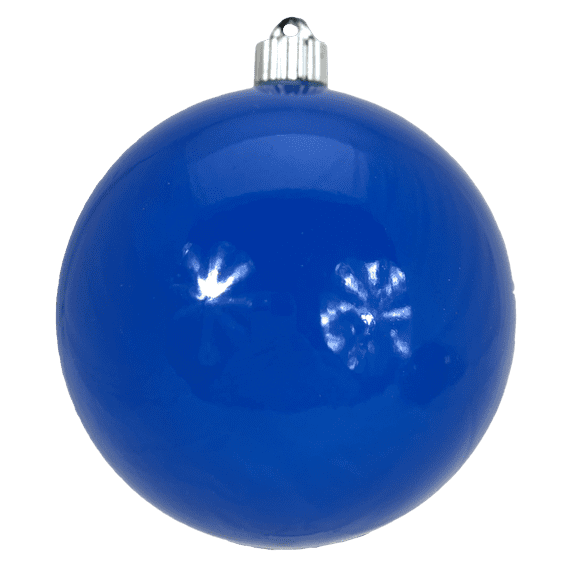Christmas By Krebs 8" (200mm) Candy Red Ornament, Commercial Shatterproof UV Resistant Plastic Christmas Ball Decoration (Ocean Blue, 6 inch (150mm))