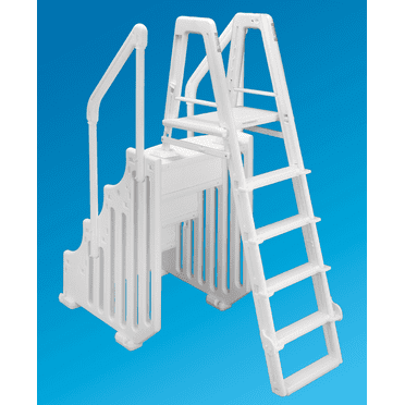 Ocean Blue Above Ground Swimming Pool Mighty Step and Safety Ladder Set 30" Wide
