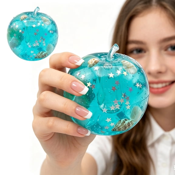 Ocean Blue Apple Squishy Realistic Ocean Apple Doll, Slow Rise Squeeze Huge Rebound Cute Rising Ocean Apple Stress Reliever, Anxiety Fidget Relief Doll
