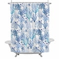 thumbnail image 1 of Ocean Blue Corals Bathroom Shower Curtain, Summer Nautical Watercolor Sea Starfish Fish Waterproof Washable Soft Bath Curtain for Bathtub Decor with 12 Hooks&Grommet, 60x72 Inch, 1 of 9