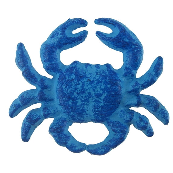 Ocean Blue Crab Drawer Pull Painted Cast Iron Distressed Finish