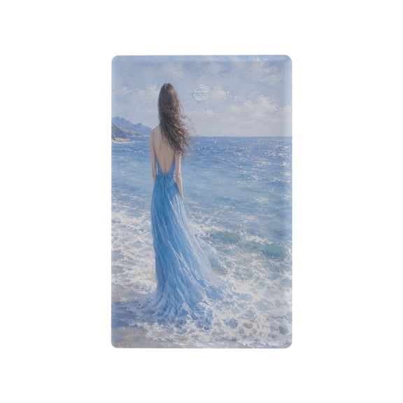 Ocean Blue Dress Wall Art Decorative Wall Plate, Flame Retardant PC Plastic Light Switch & Outlet Cover with Mounting Screws Fits Blank Unused Outlet