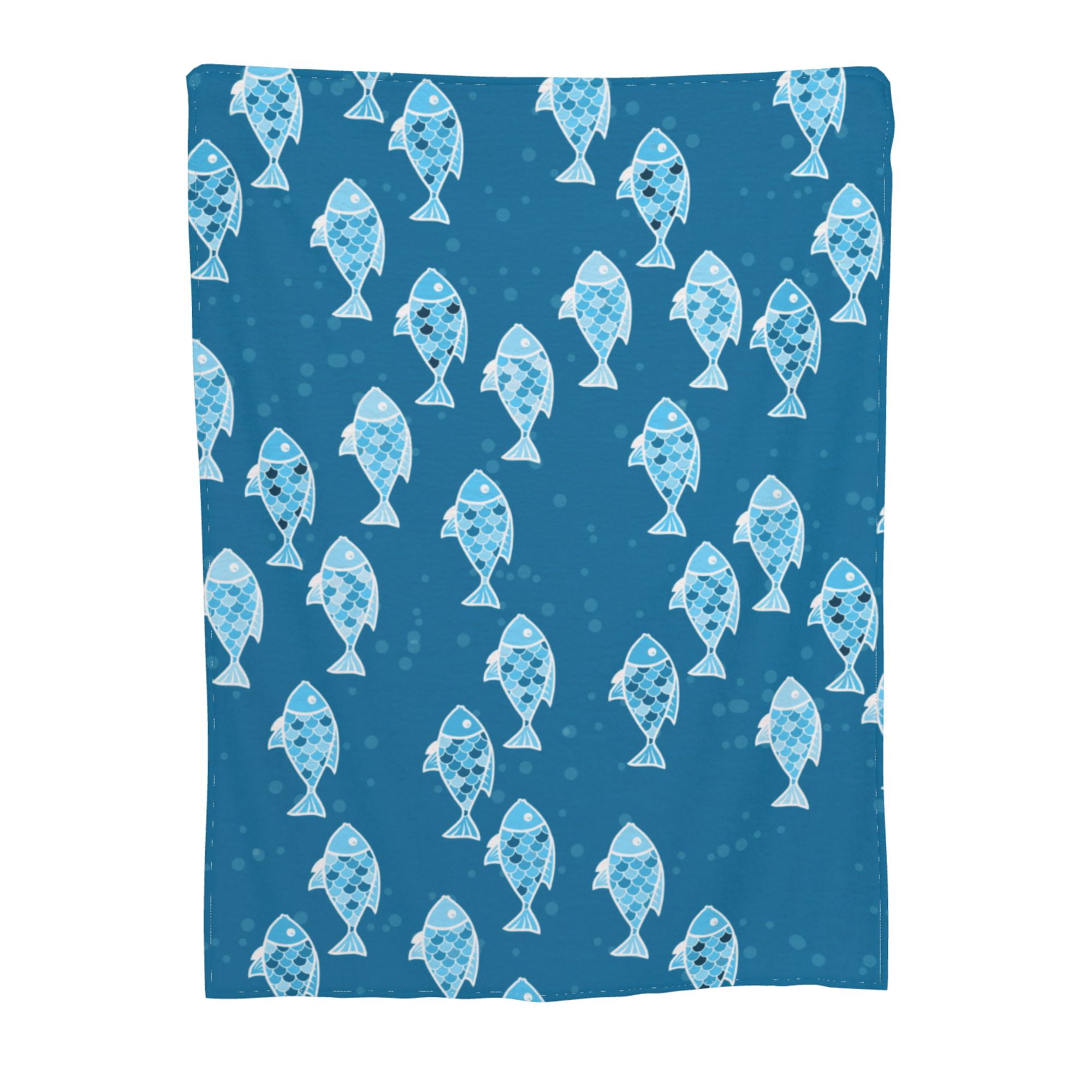 Ocean Blue Fish Throw Blanket, Soft Blanket Keeps Warm All Seasons