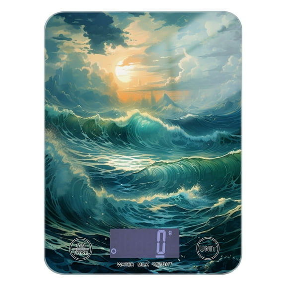 Ocean Blue Food Scale Digital Kitchen Scale Waterproof Grams Ounces lbs for Weight Loss