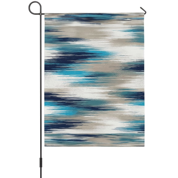 Ocean Blue Mist House Flags For Outdoor, Country Abstract Pastoral Navy Blue Waves Small Double Side Yard Flags Weather Proof House Decor for Lawn Outside Holiday 28 x 40 Inches