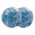 thumbnail image 1 of Ocean Blue Octopus Round 13 Inch Placemats Set of 2, Nautical Castle Coastal Lighthouse HeatResistant Non Slip Place Mats for Dining Table, Wipeable Braided Kitchen Table Mats for Housewarming, 1 of 9