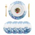 thumbnail image 1 of Ocean Blue Octopus Round 13 Inch Placemats Set of 4, Coastal Coral Beach Nautical Starfish HeatResistant Non Slip Place Mats for Dining Table, Wipeable Braided Kitchen Table Mats for Housewarming, 1 of 9
