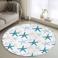 thumbnail image 1 of Ocean Blue Starfish Round Area Rug 4Ft Washable Circle Rugs for Bedroom Dining Room, Summer Coastal Beach Non-Slip Carpet Floor Mats Indoor Outdoor Carpet Runner Aesthetic Home Decor, 1 of 8