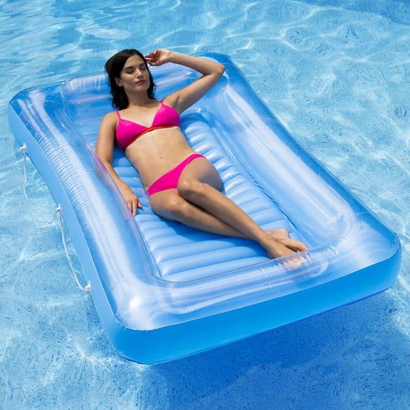 Ocean Blue Suntan Oasis Inflatable Lounger for Swimming Pools