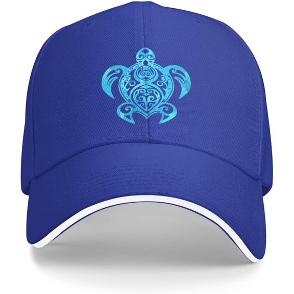 Ocean Blue Tribal Hawaiian Sea Turtle Baseball Cap Women Cowboy Hat Trucker Hat Men Dad Hat Snapback Hat Black