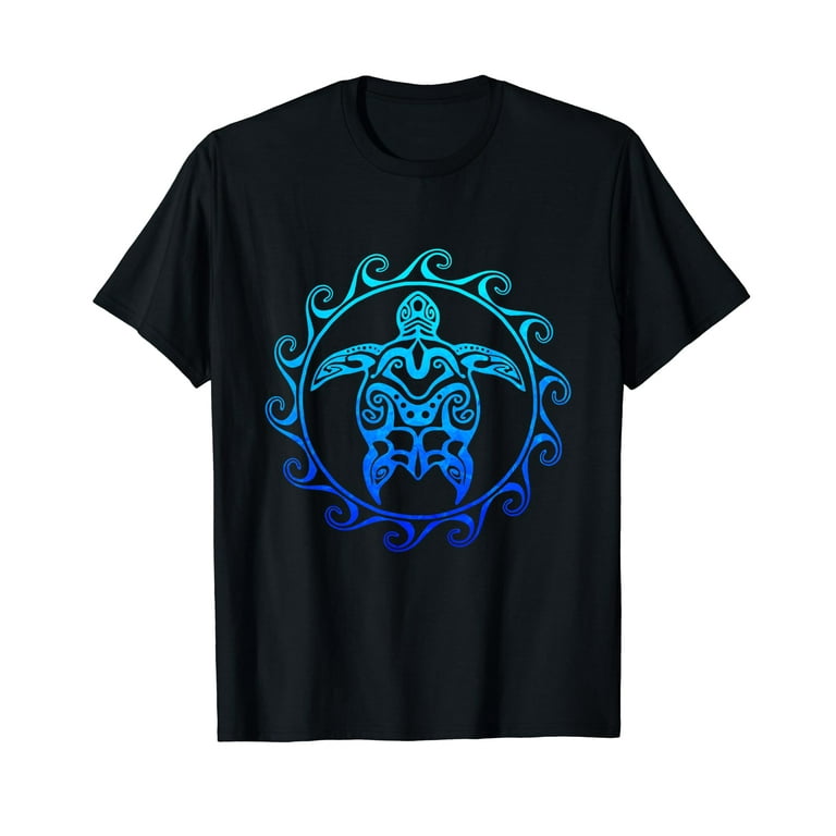 Ocean Blue Tribal Hawaiian Sea Turtle T-Shirt Ocean Blue Tribal Hawaiian Sea Turtle T-Shirt
