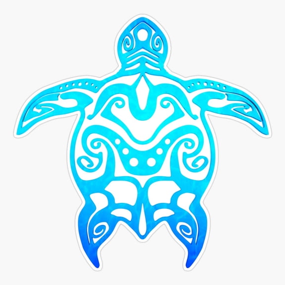 Ocean Blue Tribal Turtle Life Sticker