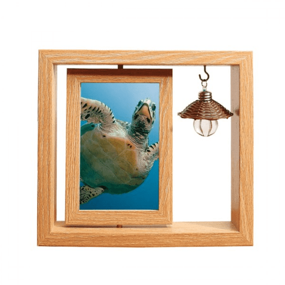 Ocean Blue Water Turtle Science Nature Picture Wooden Rotating Picture Photo Frame 4x6
