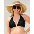 thumbnail image 1 of Ocean Blue Women's Plus Size Push Up Triangle Bikini Top Cheeky Halter bikini Swimsuit Sexy Black Bathing Buit Top Size XXL, 1 of 10