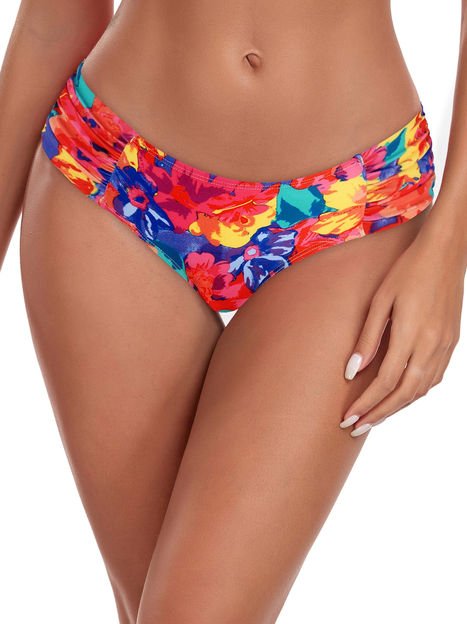 Ocean Blues Women's Full Coverage Bikini Bottom Low Rise Ruched