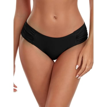 Ocean Blues Women's Full Coverage Bikini Bottom Mid Rise Ruched Sides Swim Bottoms