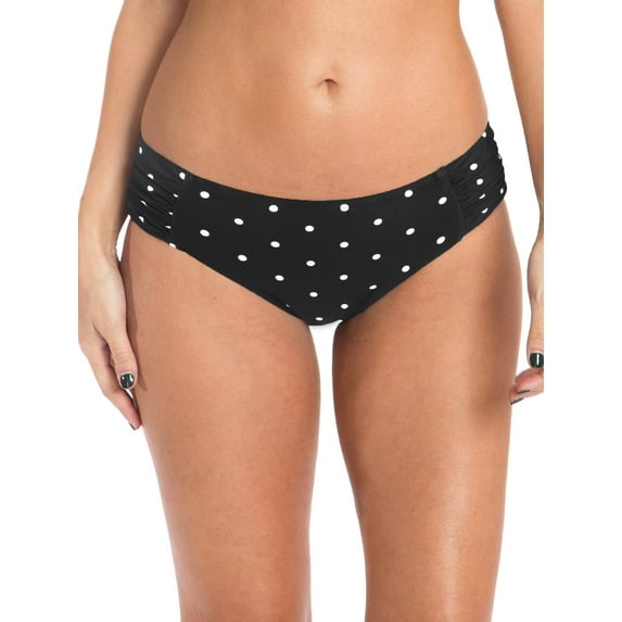 Ocean Blues Women's Full Coverage Bikini Bottom Mid Rise Ruched Sides Swim Bottoms