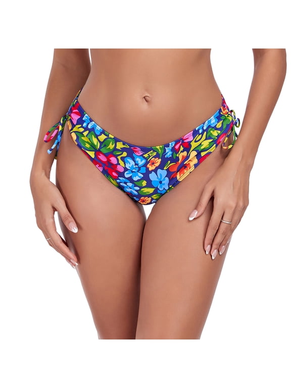 Women's Full Coverage Swim Bottom Tie Sides Bikini Bottom Full Coverage Ruched Sides Swimwear Bathing Suits