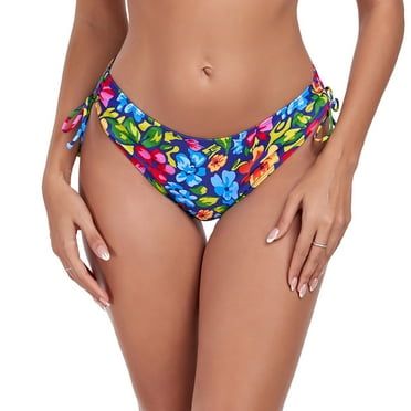 Ocean Blues Women's Full Coverage Swim Bottom Tie Sides Bikini Bottom Full Coverage Ruched Sides Swimwear Bathing Suits