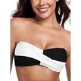 thumbnail image 1 of Ocean Blues Women's Halter Bikini Top with Removable Strap Color Block Print Twist Front Bandeau Swimsuit Top Bikinis Strapless Bathing Suits for Women, 1 of 8
