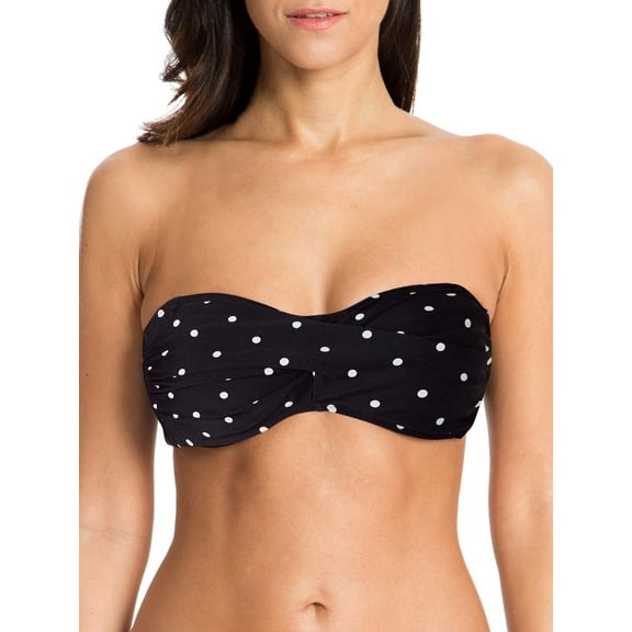 Ocean Blues Women's Halter Bikini Top Twist Bandeau Swimsuit Top Adjustable & Removable Straps Bikini Bathing Suits for Women